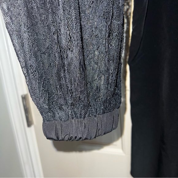 Calvin Klein Black Long Sleeve Lace Blouse Size Medium - Picture 5 of 11
